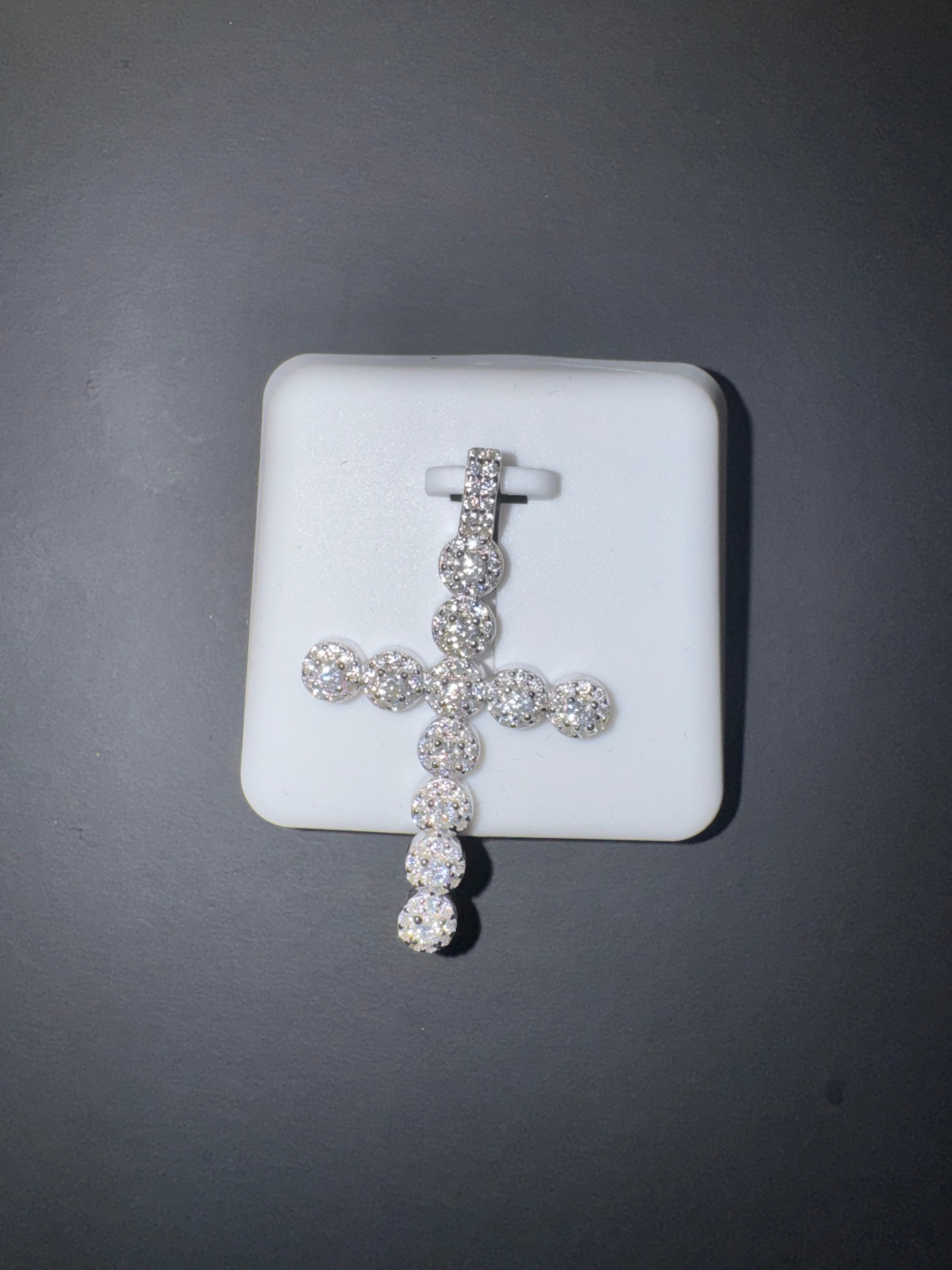 Moissanite Cross Pendant | 925 Silver | Iced Out Cross Necklace Pendant