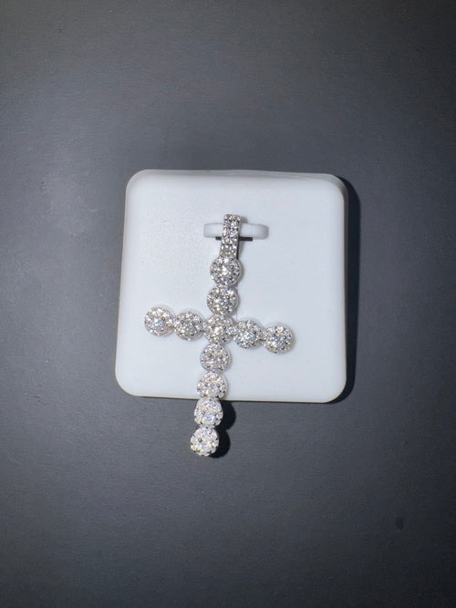 Moissanite Cross Pendant | 925 Silver | Iced Out Cross Necklace Pendant