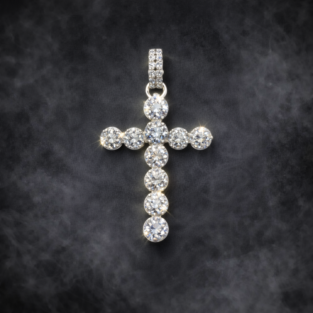 Moissanite Cross Pendant | 925 Silver | Iced Out Cross Necklace Pendant